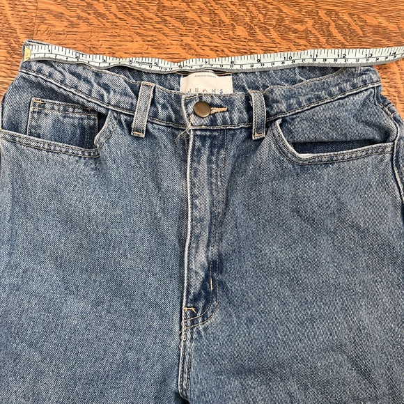 American Apparel Vintage Dark Wash Denim Jeans Frayed and Cropped - Picture 2 of 5